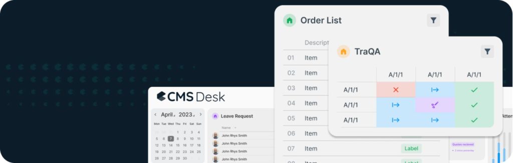 CMS Desk dashboard